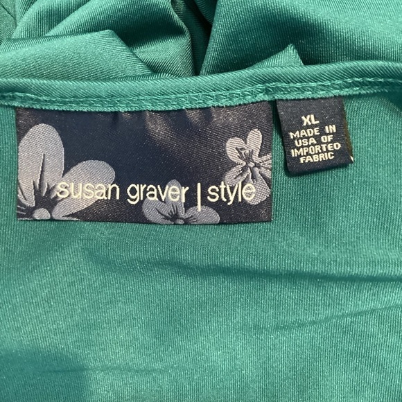 Susan Graver Style Butterknit V-neck Top Size XL Blue Green - Picture 6 of 7